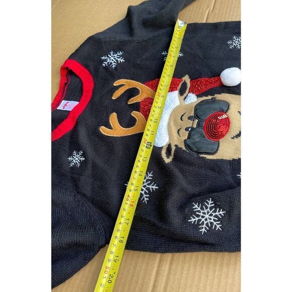 Ugly Christmas Sweater womens sz small Reindeer snowflakes pullover long sleeve - Picture 6 of 8